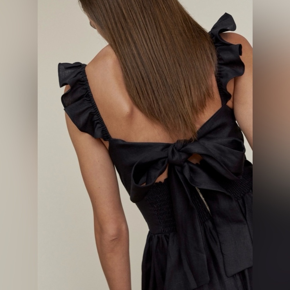 Reformation Black Linen Vecchio Maxi Dress - Picture 4 of 13